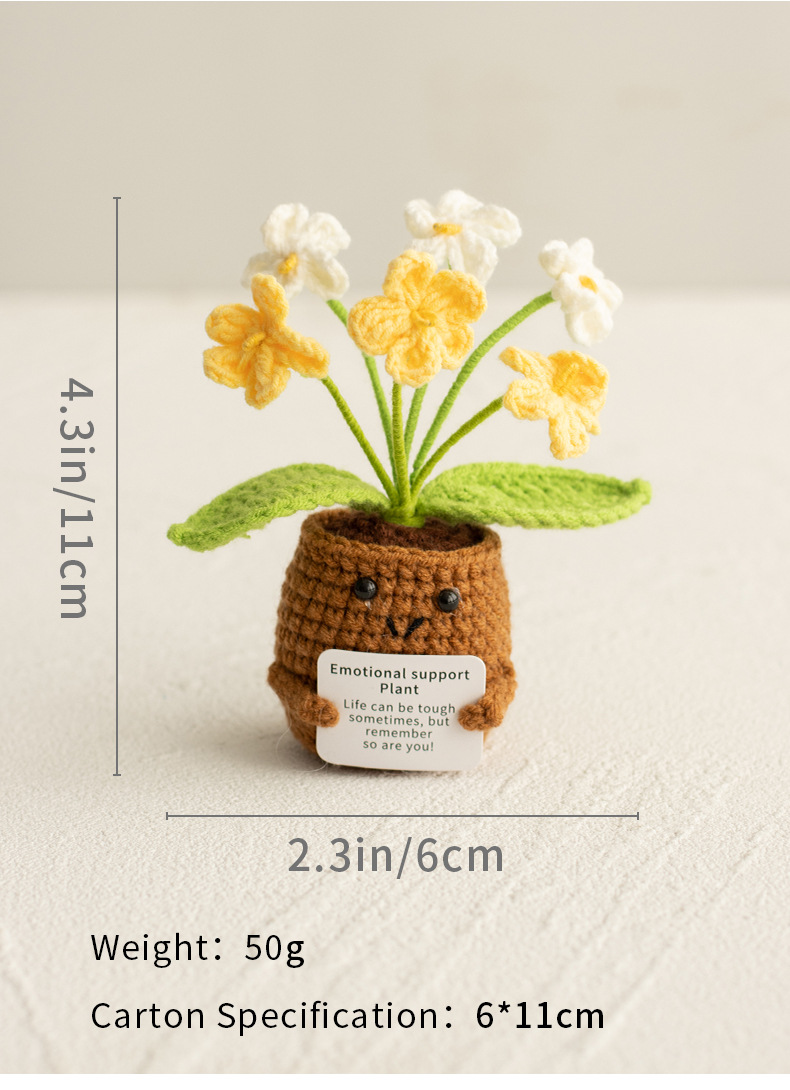 Mini Hand-knitted Potted Plant - مراجعة Plant Pot Small Desk وسعره