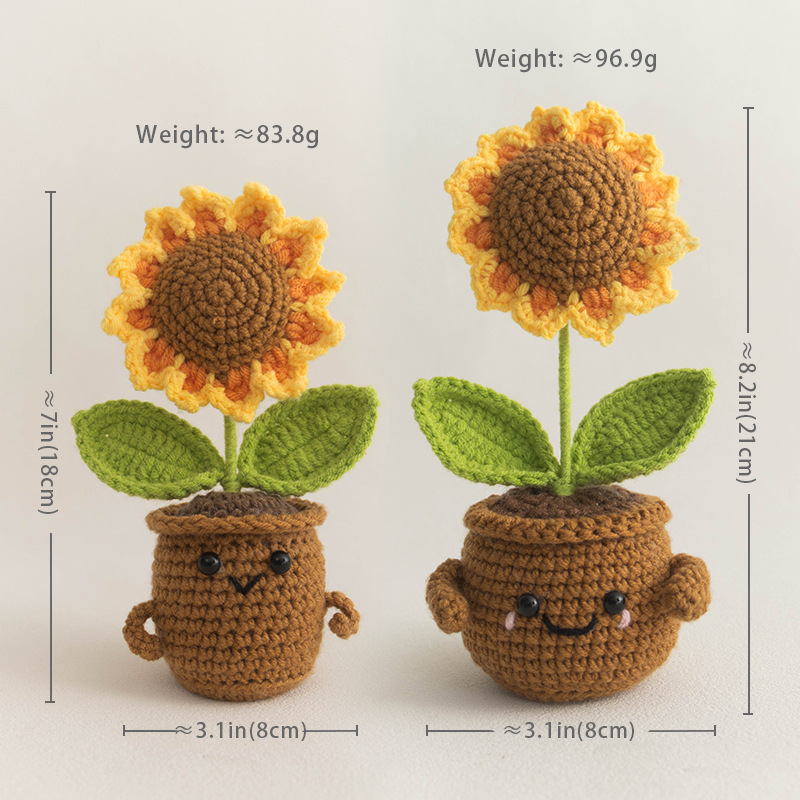 Mini Hand-knitted Potted Plant - مراجعة Plant Pot Small Desk وسعره